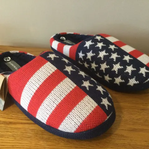 Job Lot 10 x Men's Dunlop, “USA Stars and Stripes” Memory Foam, Mule Slippers, Size M (8/9)