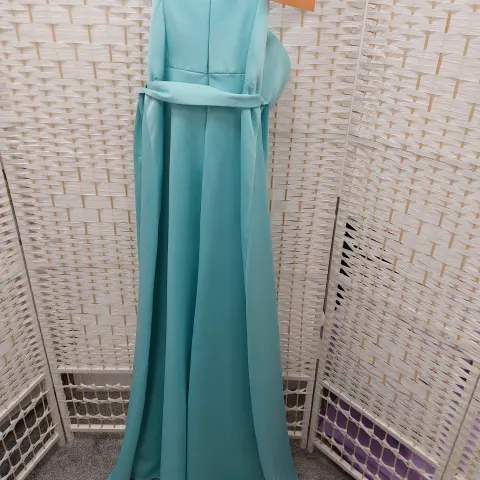 Mori Lee Tiffany Blue satin dress age 13/14