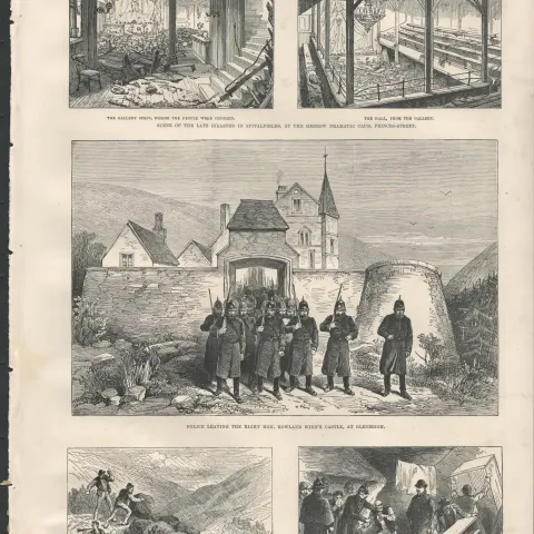 1887 Irish Land Wars Peasants Throwing Rocks at Eviction Party Co Kerry