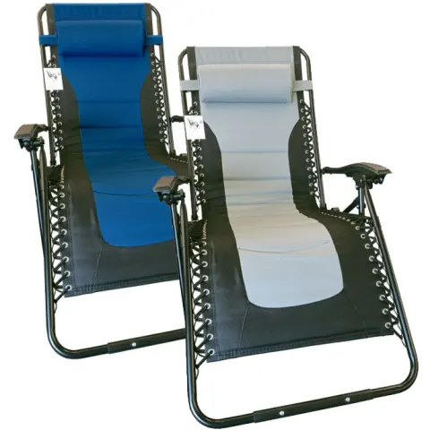 2x Padded Zero Gravity Recliner Chairs