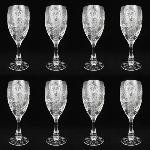 Set of 8 Tudor Crystal "Catherine of Aragon" Wine Glasses