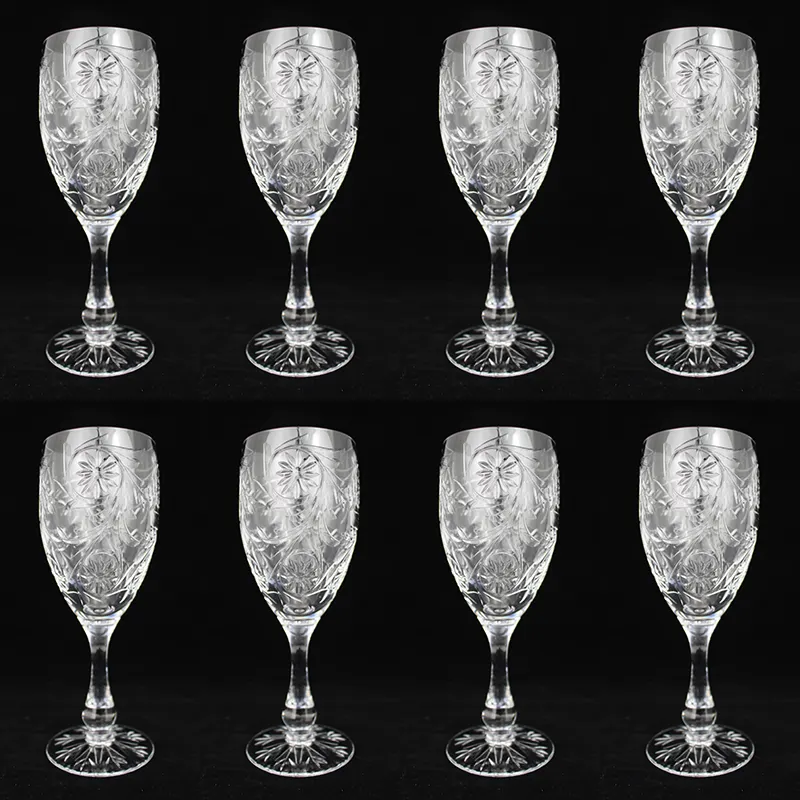 Set of 8 Tudor Crystal "Catherine of Aragon" Wine Glasses