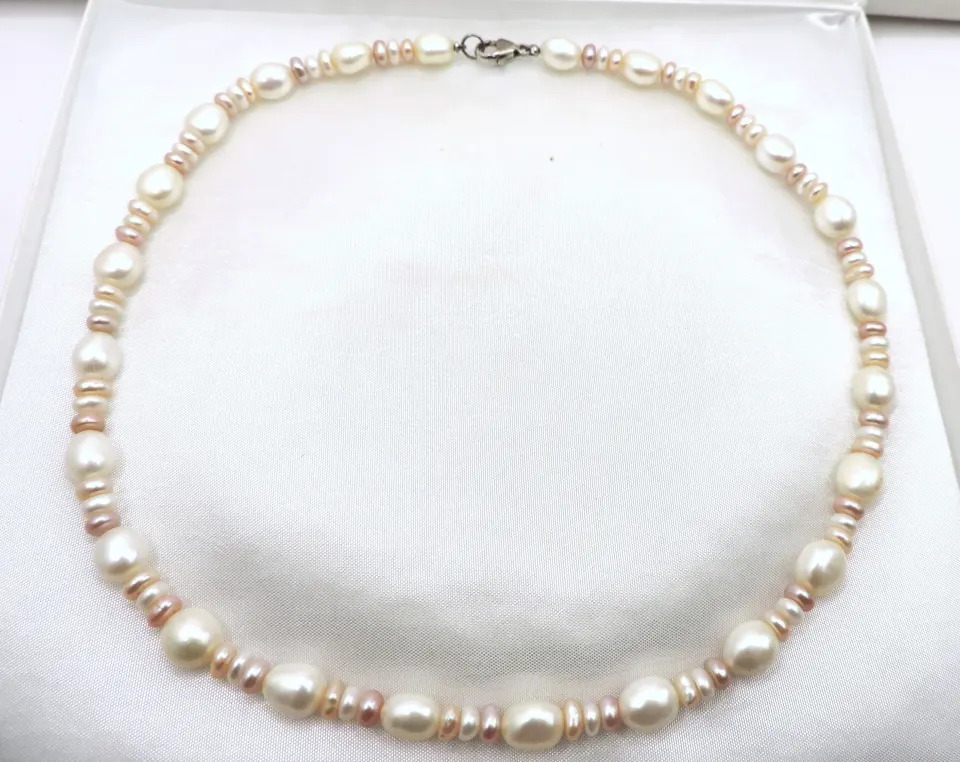 Cultured Pearl Necklace Silver Clasp New With Gift Box