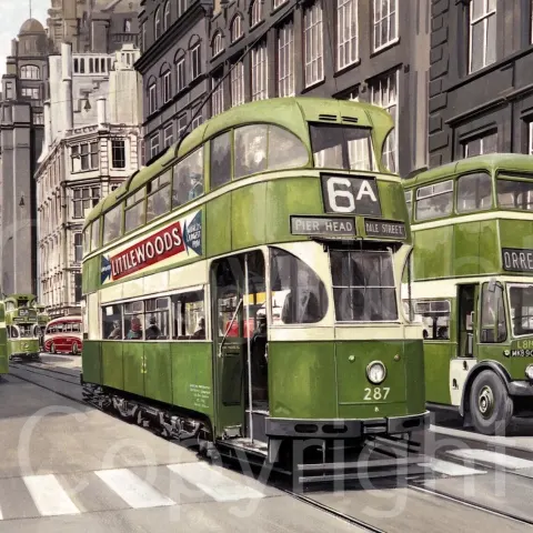 Liverpool 6a Pier Head Tram Nostalgic Transport Of The Past Metal Wall Art