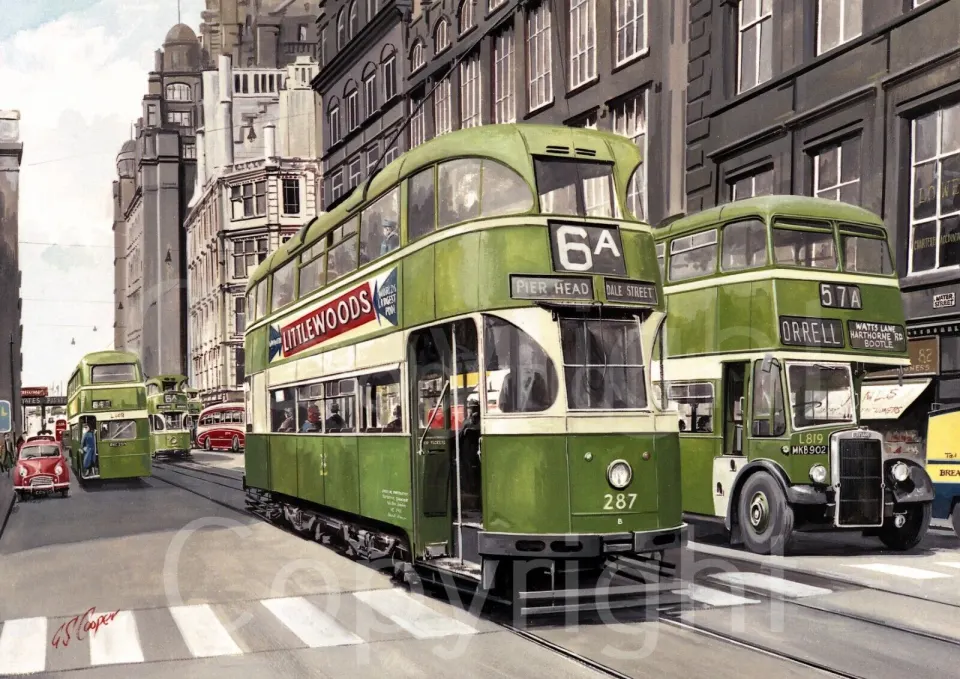 Liverpool 6a Pier Head Tram Nostalgic Transport Of The Past Metal Wall Art