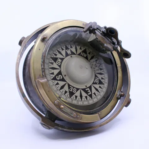 Early 20th c. Bronze Gimballed Compass by F.Smith & Sons