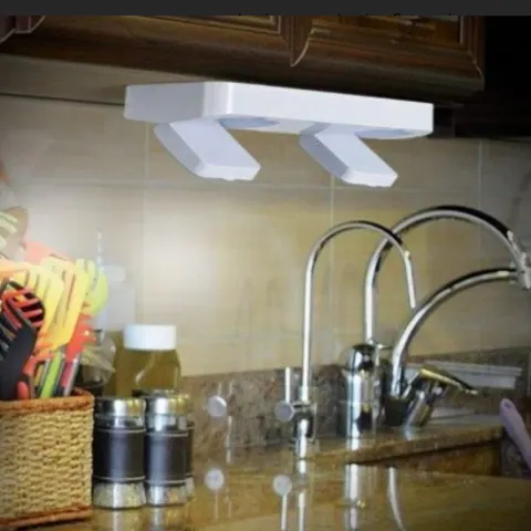 2Pks of 2 New Ideaworks Bright Under Cabinet Light With Remote, White