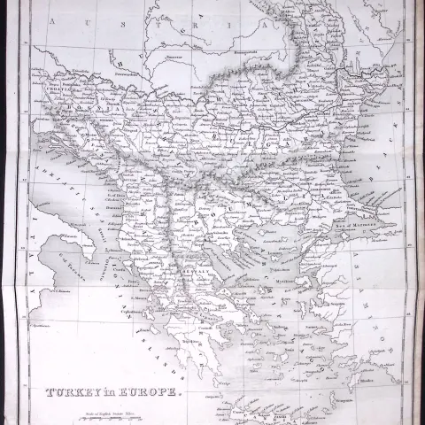 Turkey in Europe Detailed Antique 179-Year-Old Engraved Map-14-TR