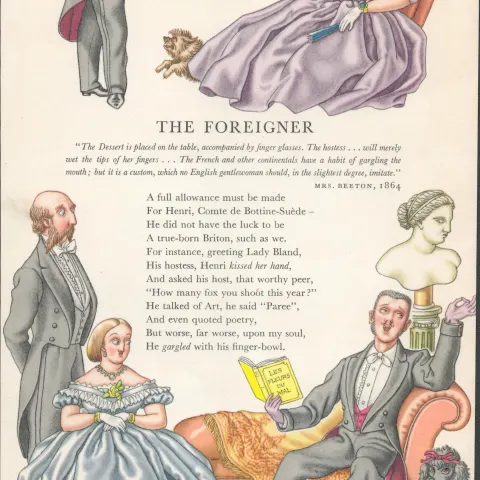 Double Sided Guinness Print 1956 "The Foreigner & Lunch"A Genuine Double Sided Lithographed Colour