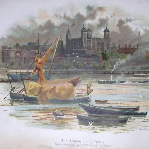The Tower of London Antique Colour Chromolithograph 5-TR