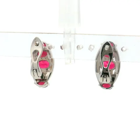 HRD Certified Rhodolite Garnet Oval Earrings – 925 Sterling Silver