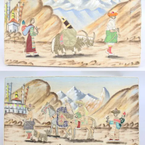 Pair of Himalayan Embroidered Panels – Gangtok, 1982