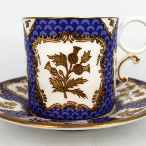 Royal Worcester George II Royal Collection Demitasse & Saucer