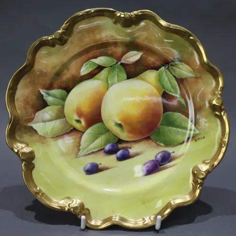 Coalport Hand Painted Fruit Cabinet Plate by D.Pass