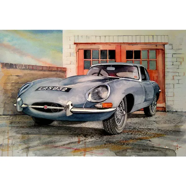Jaguar E Type 1960's Iconic Nostalgic British Car Metal Art