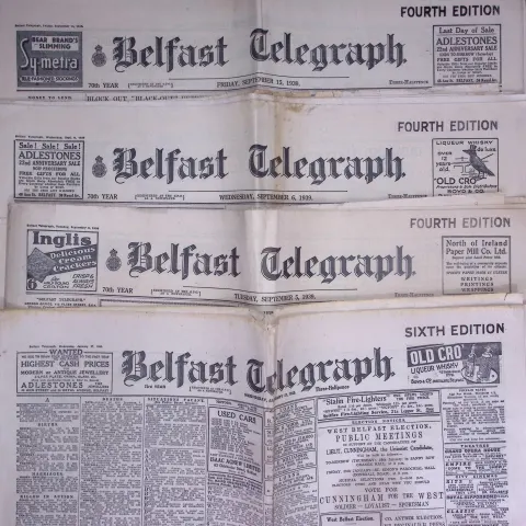 Job-Lot Original Belfast Ireland WW2 Newspapers Images & Reports of The War-43.