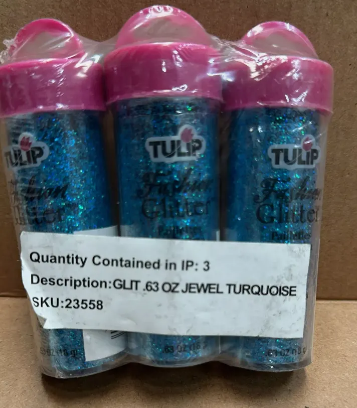 5 x Triple Pack Tulip Fashion Glitter for Fabric Turquoise 23558 3 x 0.63oz 18g Vial