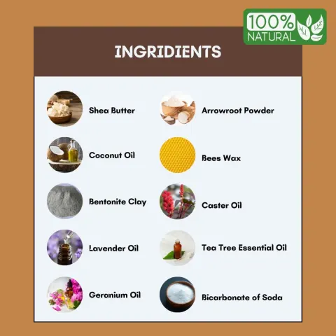 10 x Natural Deodorant & Anti Chafing 60 ML L8a