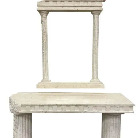 Cast Classical Architectural Stone Effect Console Table & Mirror