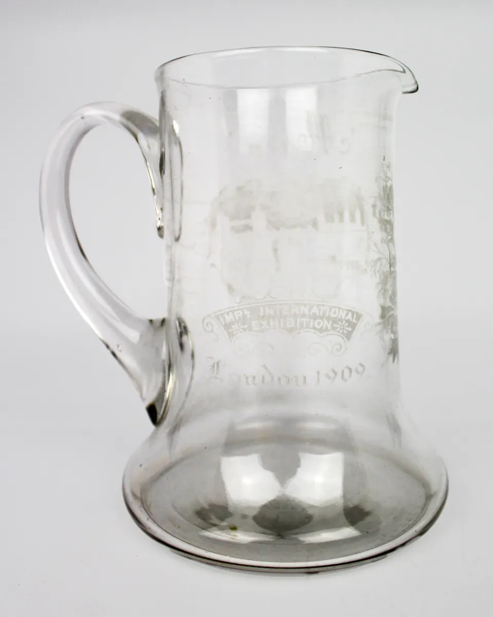 Edwardian Imperial International Exhibition London Glass Tankard