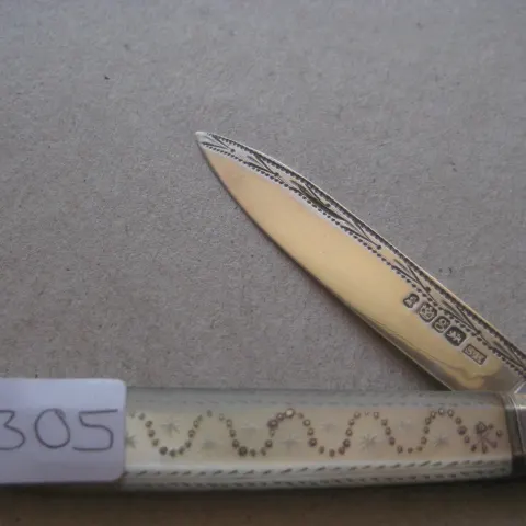 William IV Mother of Pearl Hafted Silver Bladed Folding Fruit Knife