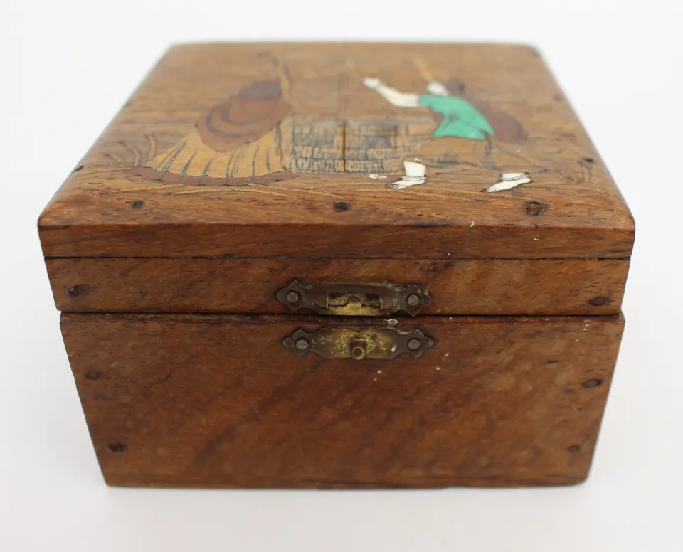 Small Inlaid Hardwood Box – Possibly Anglo-Indian, 19th or Early 20th Century