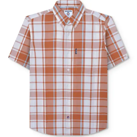 Lambretta Check Shirt Rust/White RRP £40.00
