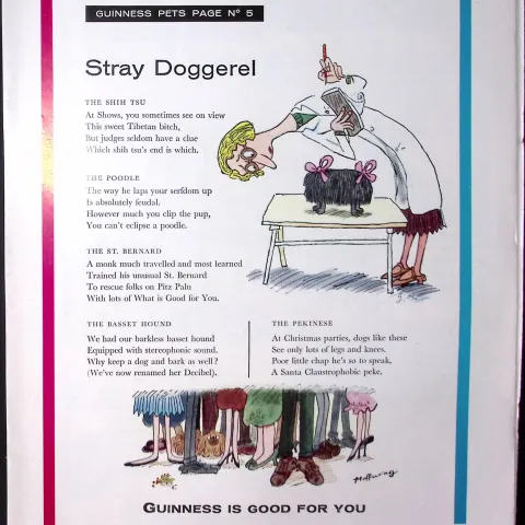 Guinness 1961 Original 64 Years-Old Print Stay Doggerel- G.E.3388-A