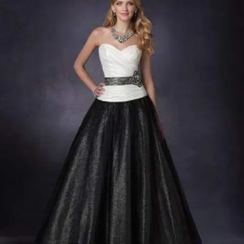Alfred Angelo ivory and black prom/pageant dress
