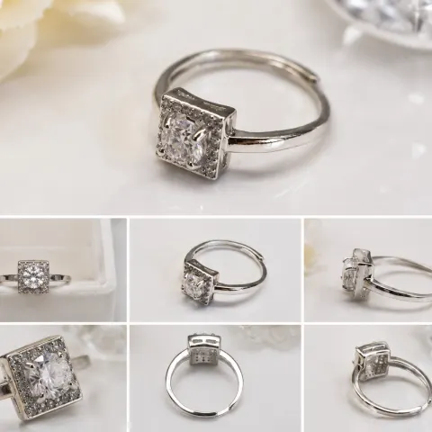 Moissanite Ring 5mm Centre Stone