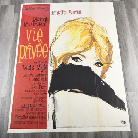 Original 1962 "Vie Privee" Bridgit Bardot Cinema Poster 120 x 160