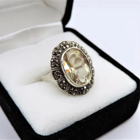 Sterling Silver 5ct Citrine Ring With Gift Pouch