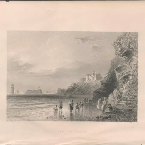 New Brighton Merseyside Antique 1842 Victorian Steel Engraving.
