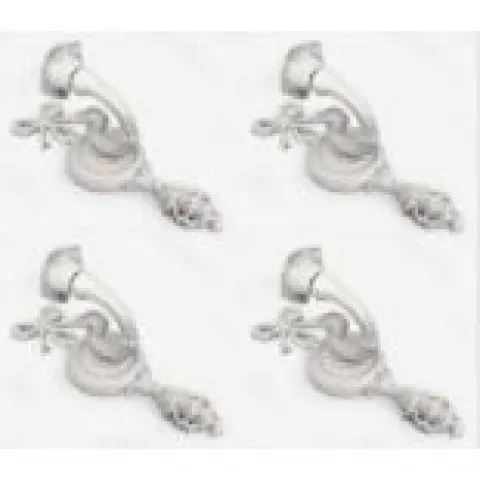 Set of 4 Cast Metal Wall Candle Sconces Girandoles