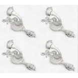 Set of 4 Cast Metal Wall Candle Sconces Girandoles