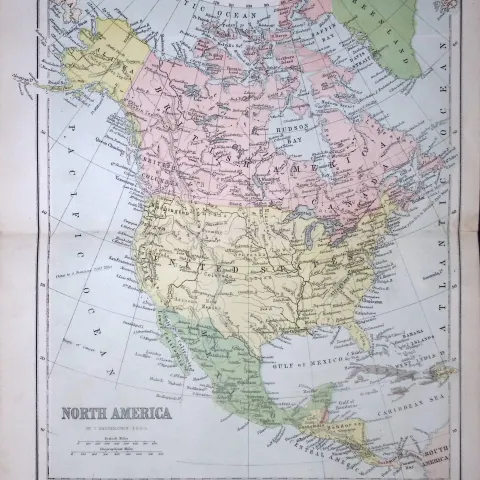 North America Coloured Detailed 155 Years-Old Map-A-TR