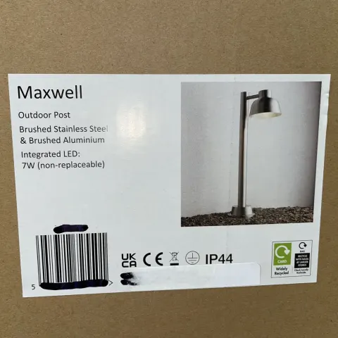 5 x Maxwell Outdoor Post Lights, Brushed Brushed Stainless Steel L30d