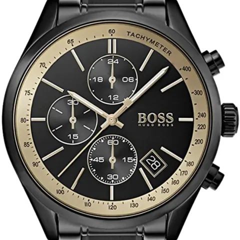 Hugo Boss 1513578 Men's Grand Prix Black Stainless Steel Bracelet Chronograph Watch
