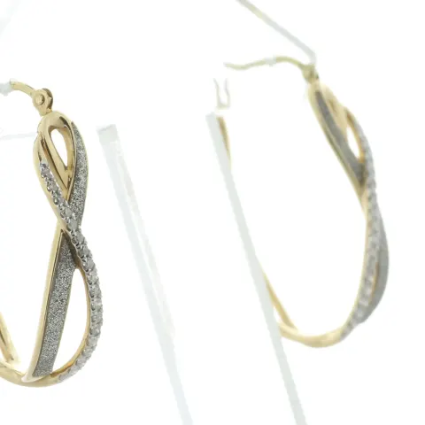 14ct Yellow Gold 'Infinity' Diamond Hoop Earring 0.25 Carats