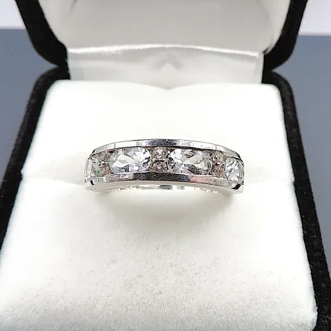 Sterling Silver Aquamarine Ring New With Gift Pouch