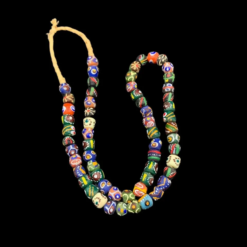 Genuine African Multi Colour Glass Beads, African Glass Beads, GR-QY-25