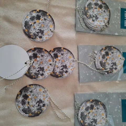 Christmas tags.  Packs of 5 RRP £2.00 each. 36 packs