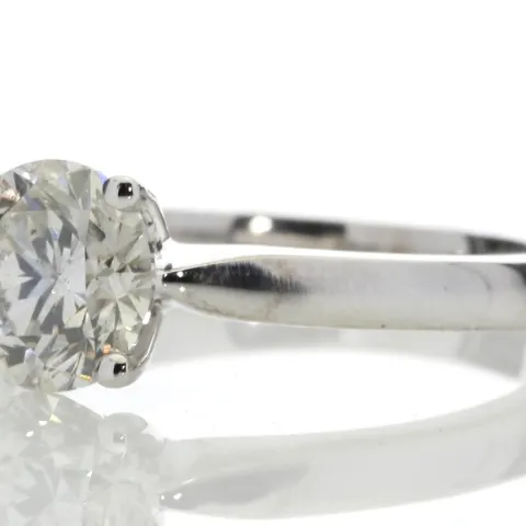 18ct White Gold Claw Set Diamond Ring 1.24 Carats