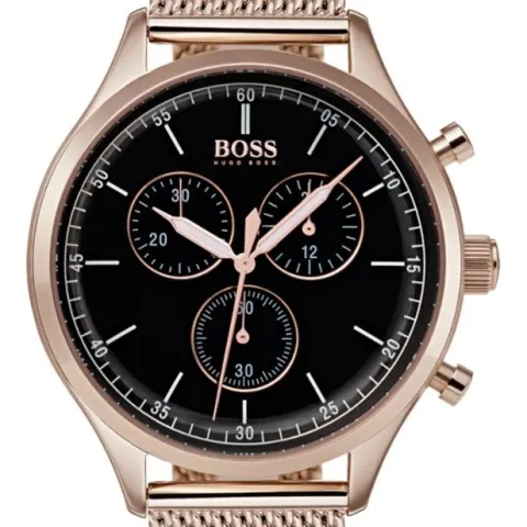 Hugo Boss 1513548 Men's Companion Rose Gold Mesh Band Quartz Chronograph Watch