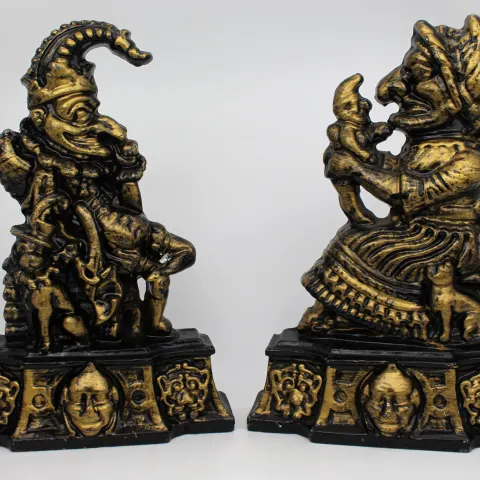 Vintage Cast Iron Punch & Judy Door Stops