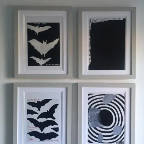 David Shrigley OBE (b 1968) ‘Bats-Its Ok’ Offset Lithograph, Mini Series Framed, Edition, 2022