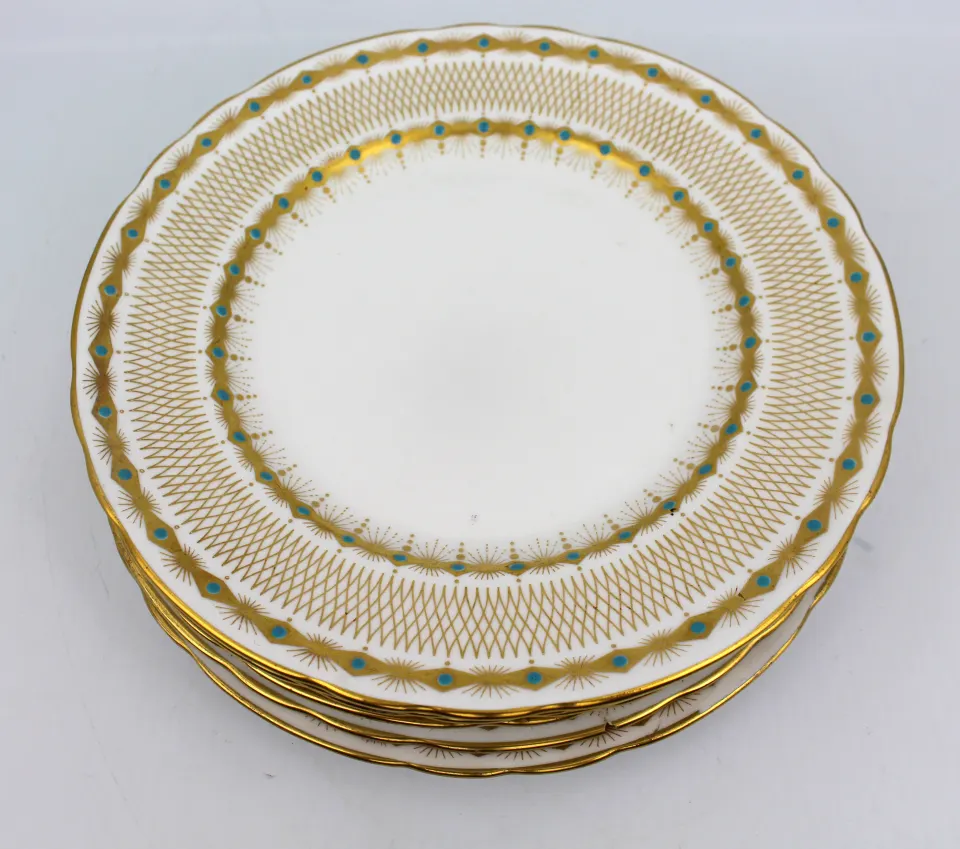 Set of 6 Tuscan Kensington Bejewelled Porcelain Plates