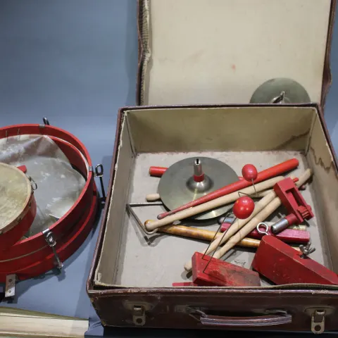 Old Cased Drum & Assorted