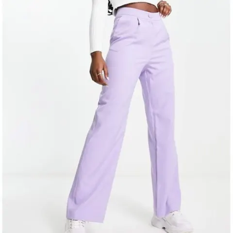 Brand New Miss Selfridge Slouchy Dad Trouser In Lilac Size UK 16 RRP £35.99