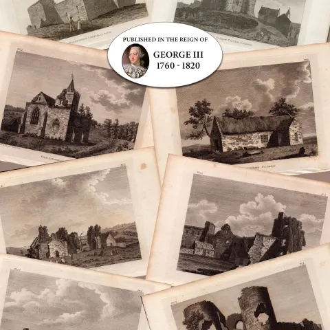 Co Carlow Ireland F. Grose 1792-1797 Antique Copper Block Engravings
